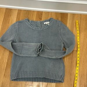 Tyler Boe Women's Blue Gray weathered look cotton Sweater